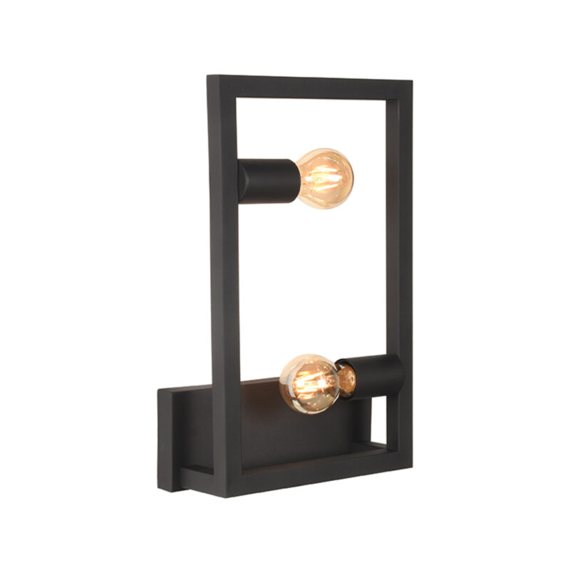 LABEL51 Wandlamp Quadrato - Zwart - Metaal - Wandlamp