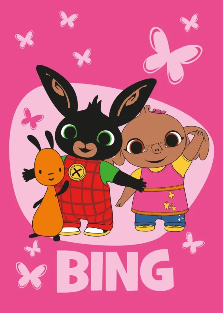 Bing en Sula fleece plaid  roze 100 x 150 cm