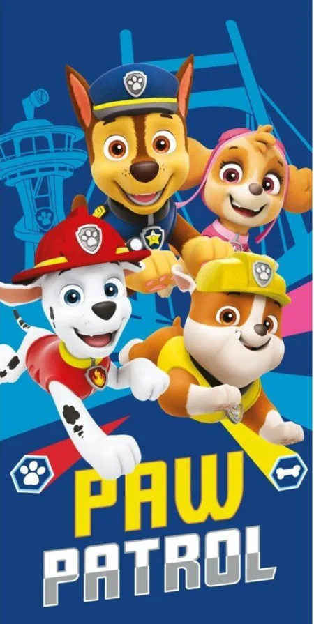 Paw Patrol handdoek blauw 70 x 140 cm - katoen
