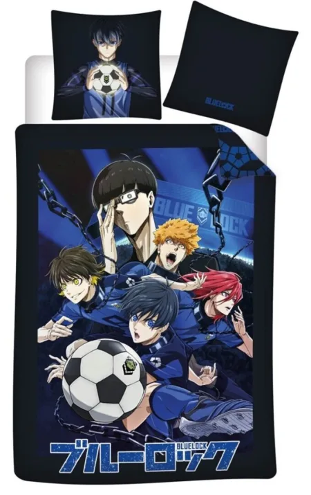 Blue Lock dekbedovertrek polyester 140 x 200 cm - Katoen  - 63 x 63 cm