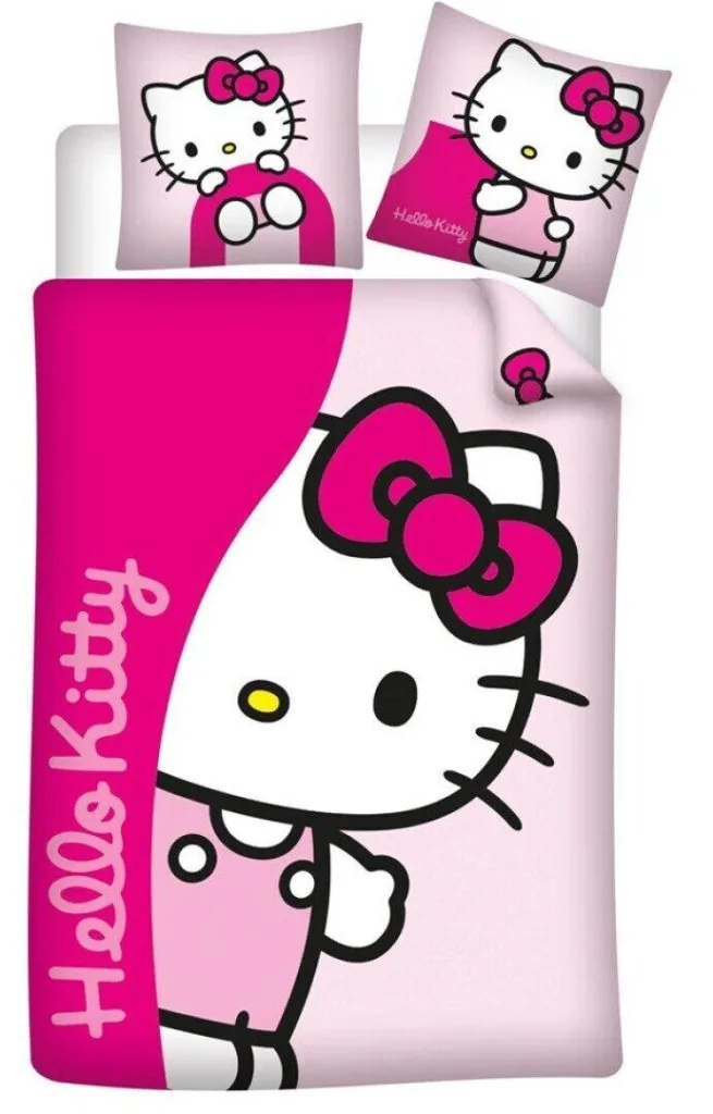 Hello Kitty Dekbedovertrek Flanel 140 X 200 cm - 65 x 65 cm