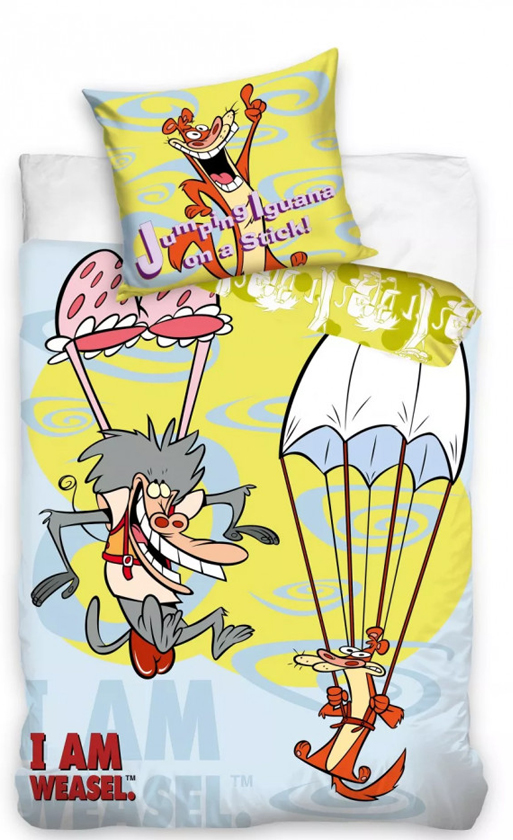 Cartoon Network dekbedovertrek I am weasel 140 x 200 cm - 70 x 90 cm - Katoen