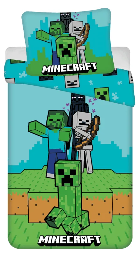 Minecraft Dekbedovertrek MOBS  - 140 x 200 cm - Katoen