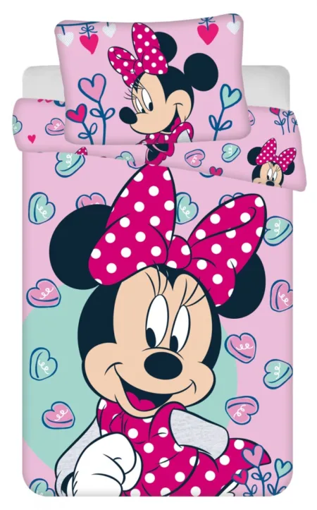 Disney Minnie Mouse peuterdekbedovertrek sweet- 100 x 135 cm - Katoen - roze