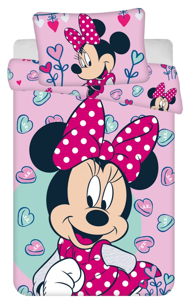 Disney Minnie Mouse peuterdekbedovertrek sweet- 100 x 135 cm - Katoen - roze