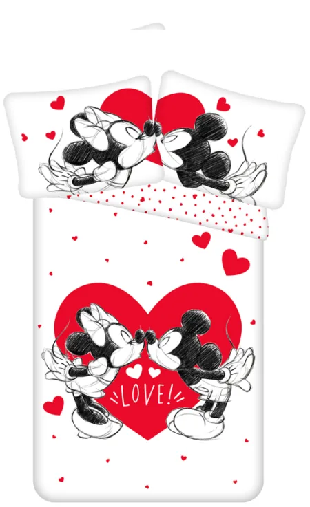 Disney Mickey & Minnie Mouse Dekbedovertrek Kiss - Tweepersoons - 200 x 200 cm - Katoen