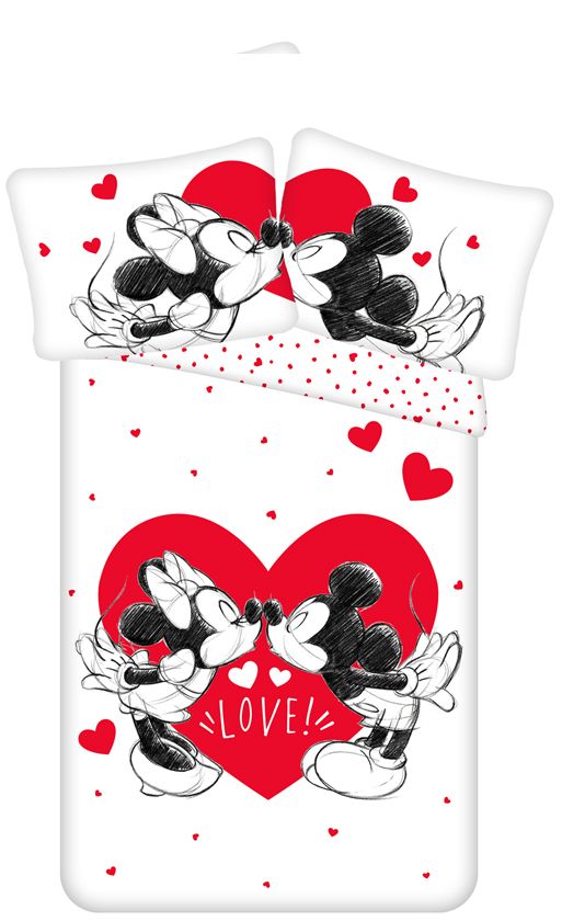 Disney Mickey & Minnie Mouse Dekbedovertrek Kiss - Tweepersoons - 200 x 200 cm - Katoen