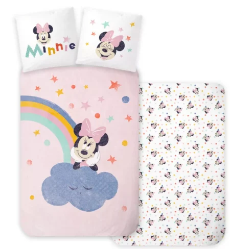 Minnie Mouse Rainbow Dekbedovertrek 100 x 135 cm - Katoen - 40 x 60 cm
