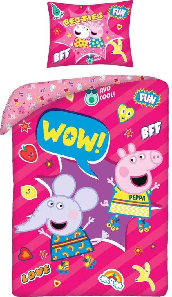 Peppa Pig Dekbedovertrek roze  140 x 200 cm katoen
