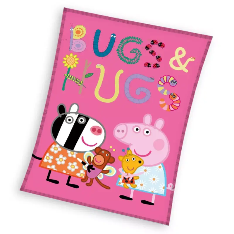 Peppa Pig Coral fleece deken bugs- 110 x 140 cm