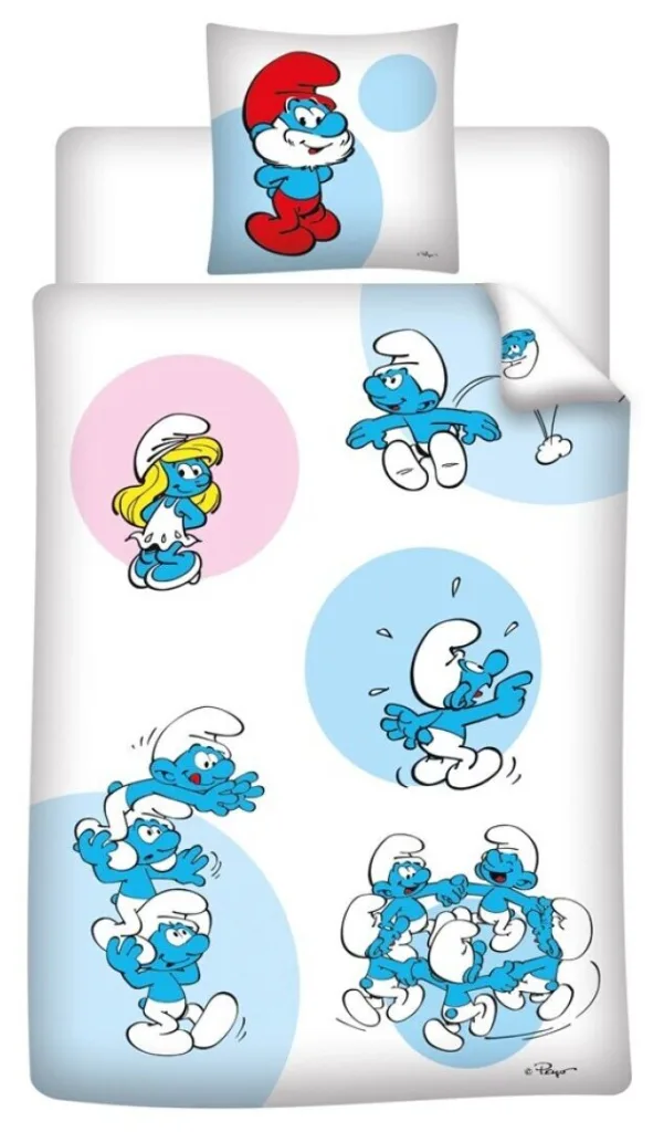 Dekbedovertrek smurfen katoen 140 x 200 cm 63x63cm