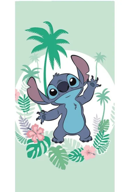 Stitch strandlaken groen 70 x 140 cm Katoen