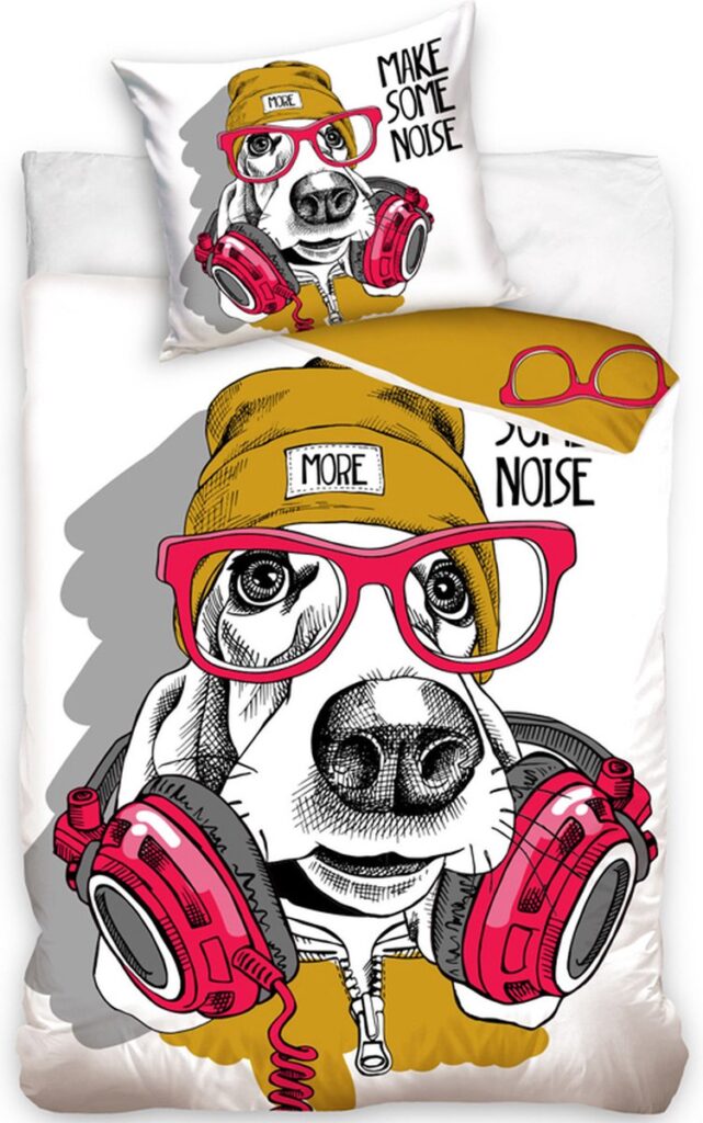 Honden Make Some Noise Dekbedovertrek 140 x 200 cm 70 x 90 cm - Katoen