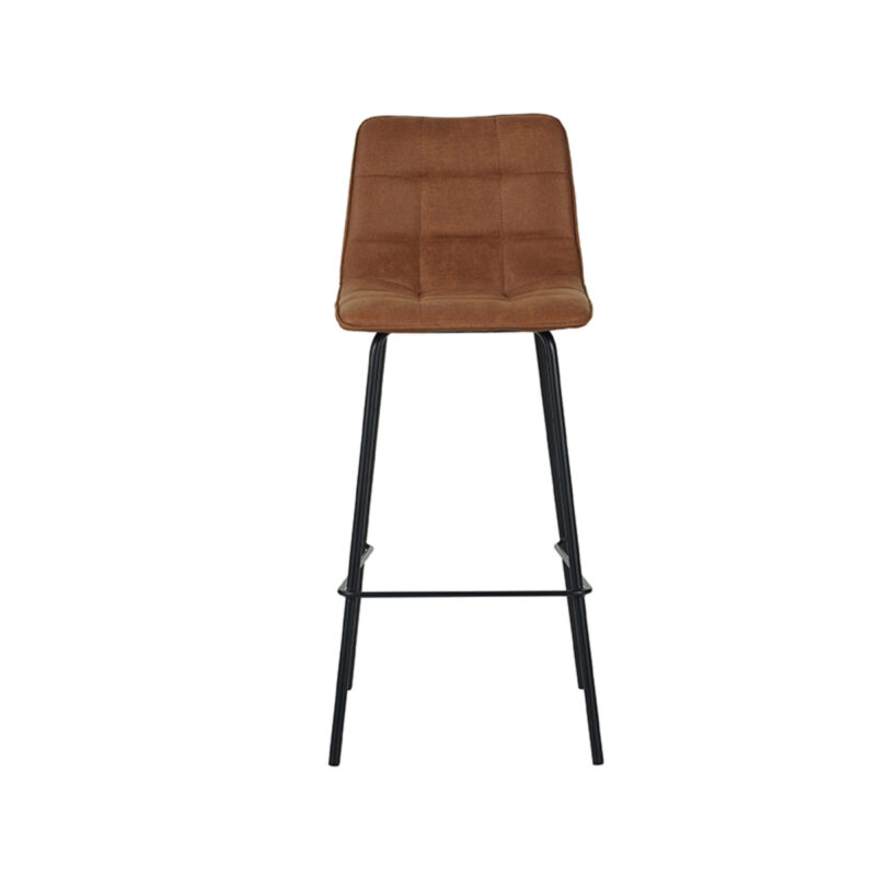 LABEL51 Eetkamerstoel Bistro - Cognac - Micro Suede - Zithoogte 78