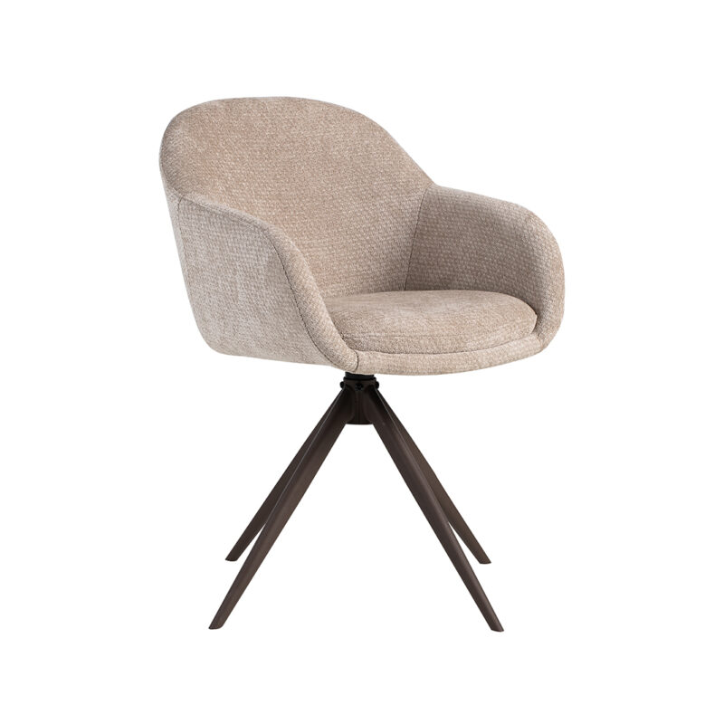 LABEL51 Eetkamerstoel Fiby - Clay - Elite - Brons Metalen Frame