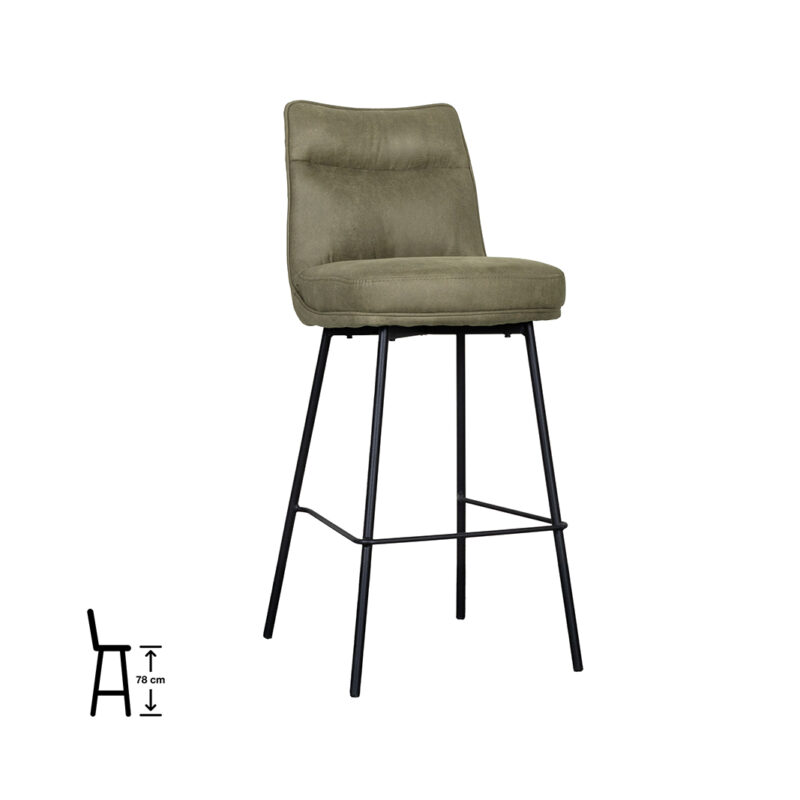 LABEL51 Eetkamerstoel Lennon - Moss - Micro Suede - Zithoogte 78