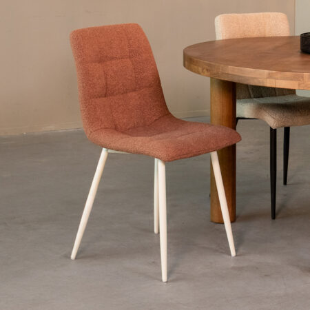 LABEL51 Eetkamerstoel Nino - Terra - Boucle - Shaded White Frame