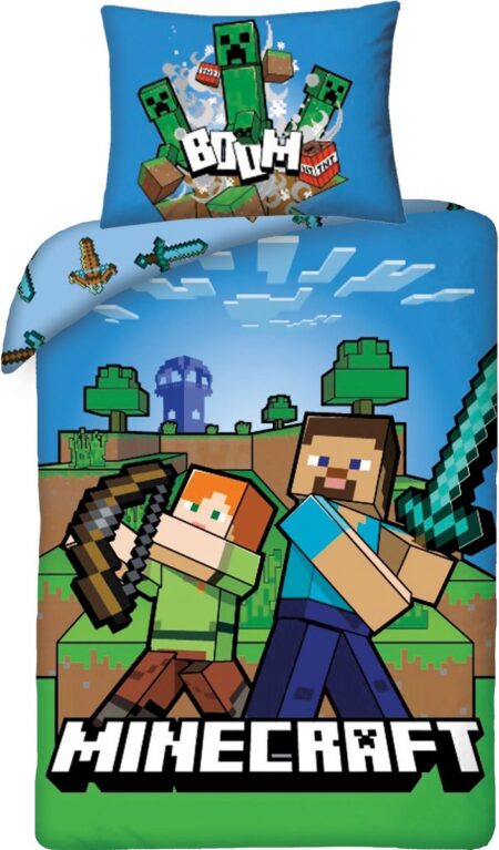Minecraft Dekbedovertrek Boom - 140 x 200 cm - Katoen