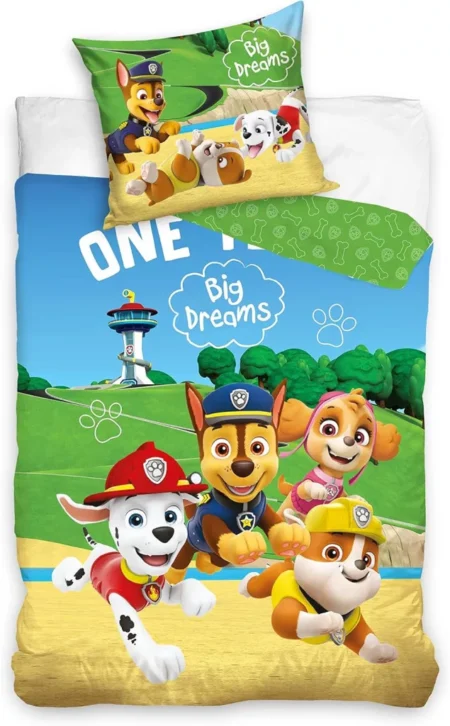 Paw Patrol Dare to Dream Big dekbedovertrek 140 x 200 cm - 65 x 65 cm Katoen