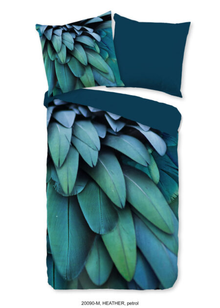Pure Dekbedovertrek "veren" - Petrol - (135x200 cm) - Microfiber