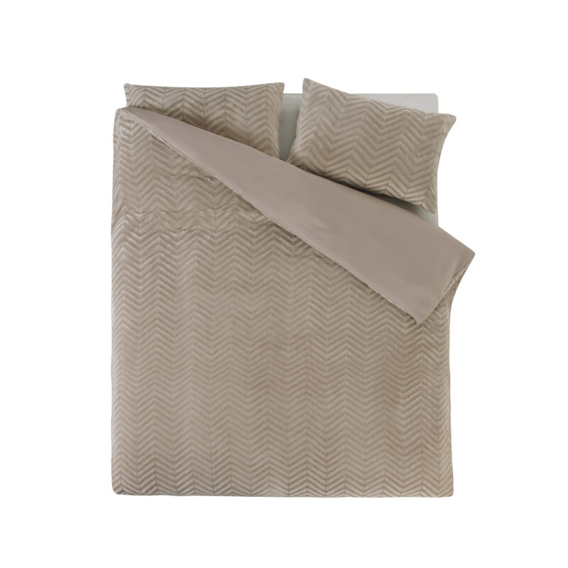 Sleeptime Chevron Teddy Taupe 200 x 200/220 cm