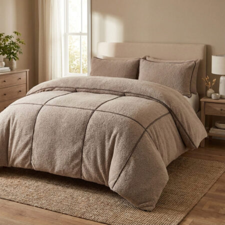 Sleeptime Teddy Trim Taupe 240 x 200/220 cm