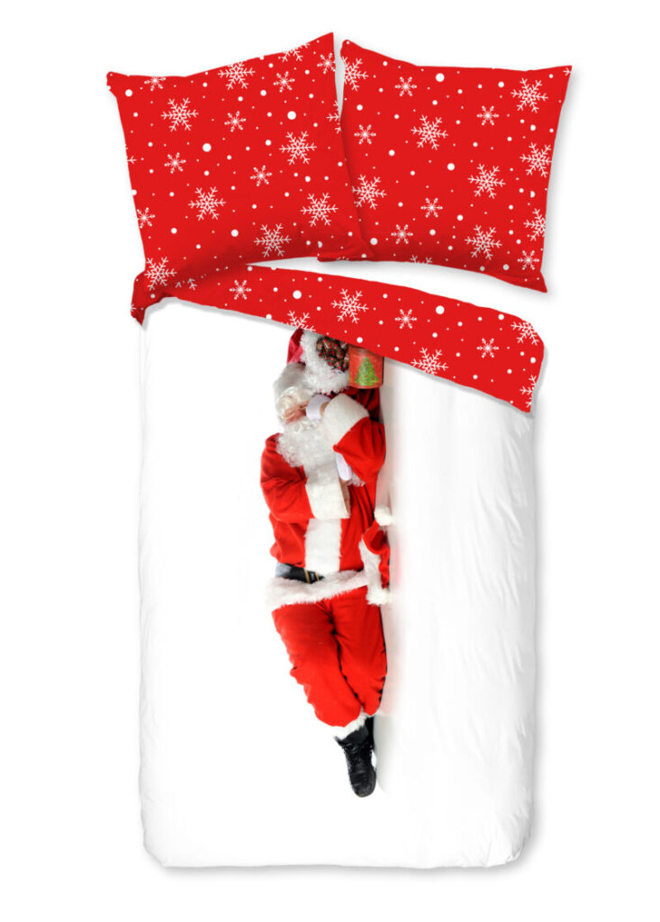 Pure Dekbedovertrek "kerstman" - Rood - (135x200 cm) - Microfiber