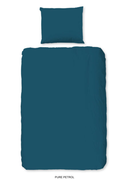 Pure Dekbedovertrek "uni dessin" - Petrol - (140x200/220 cm) - Microfiber