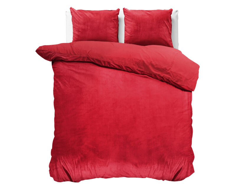 Sleeptime Velvet Uni Dekbedovertrek Rood 240 x 220 cm