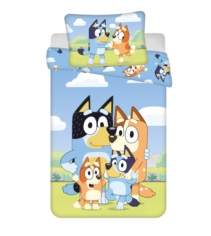 Bluey Peuter dekbedovertrek  Family - 100 x 135 cm - Katoen