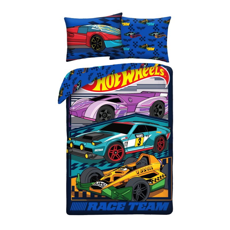 Hot wheels  Dekbedovertrek polyester 140 x 200 cm - 70 x 90 cm