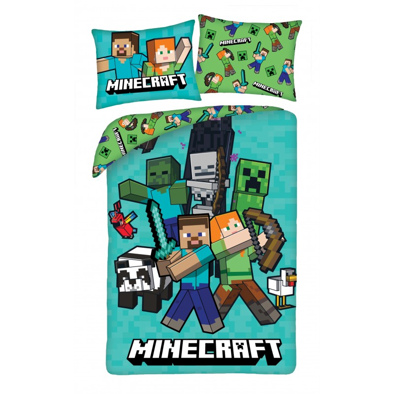 Minecraft Dekbedovertrek Ready - 140 x 200 cm - 70 x 90 cm -  Polyester