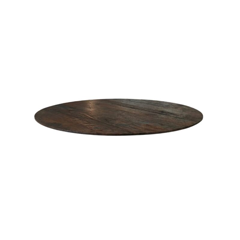 LABEL51 Eetkamertafel Tafelblad Sloppy Edge - Espresso - Mangohout - 130 cm - Rond Sloppy