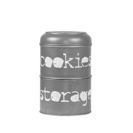 LABEL51 Opbergblik - Antiek Grijs - Metaal - 17x17x27 cm