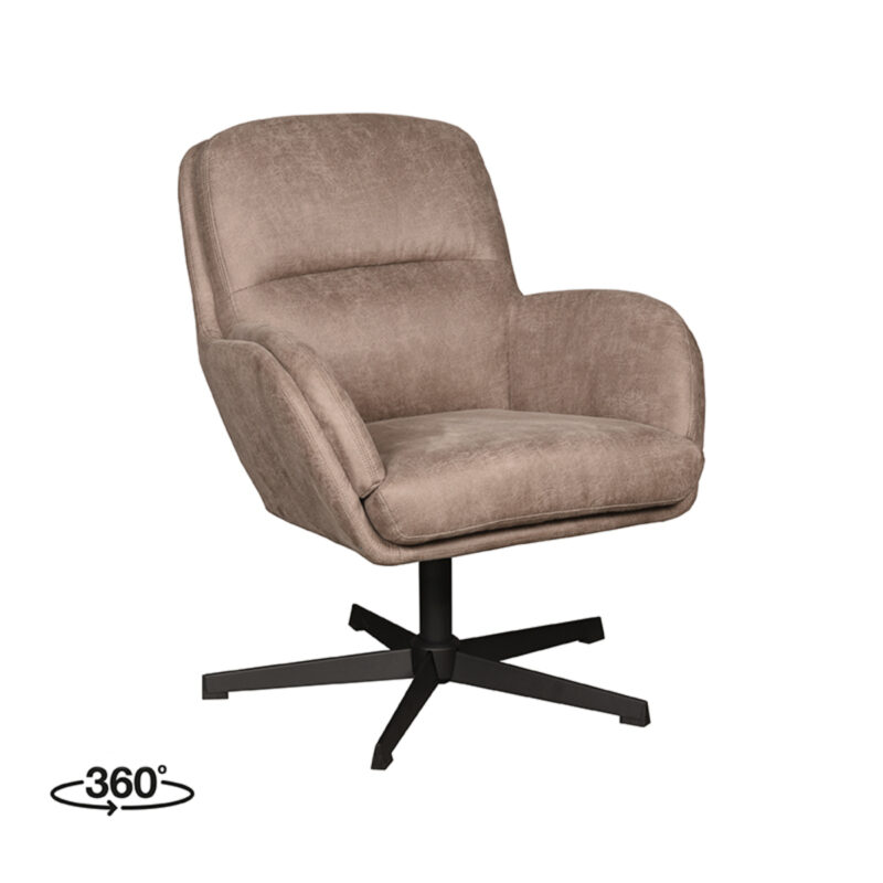 LABEL51 Fauteuil Moss - Taupe - Micro Suede - One Size