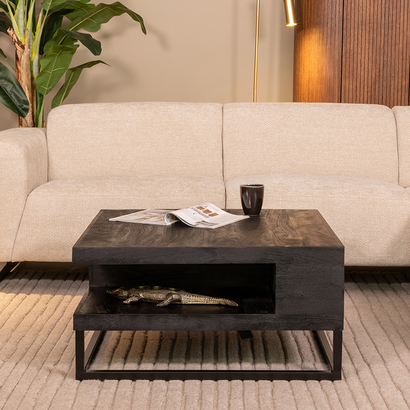 LABEL51 Salontafel Cube - Zwart - - 80 cm