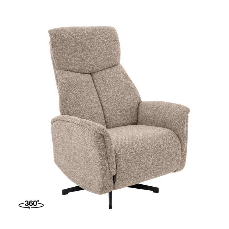 LABEL51 Fauteuil Helsinki - Mushroom - Royal Boucle - Manueel Verstelbaar