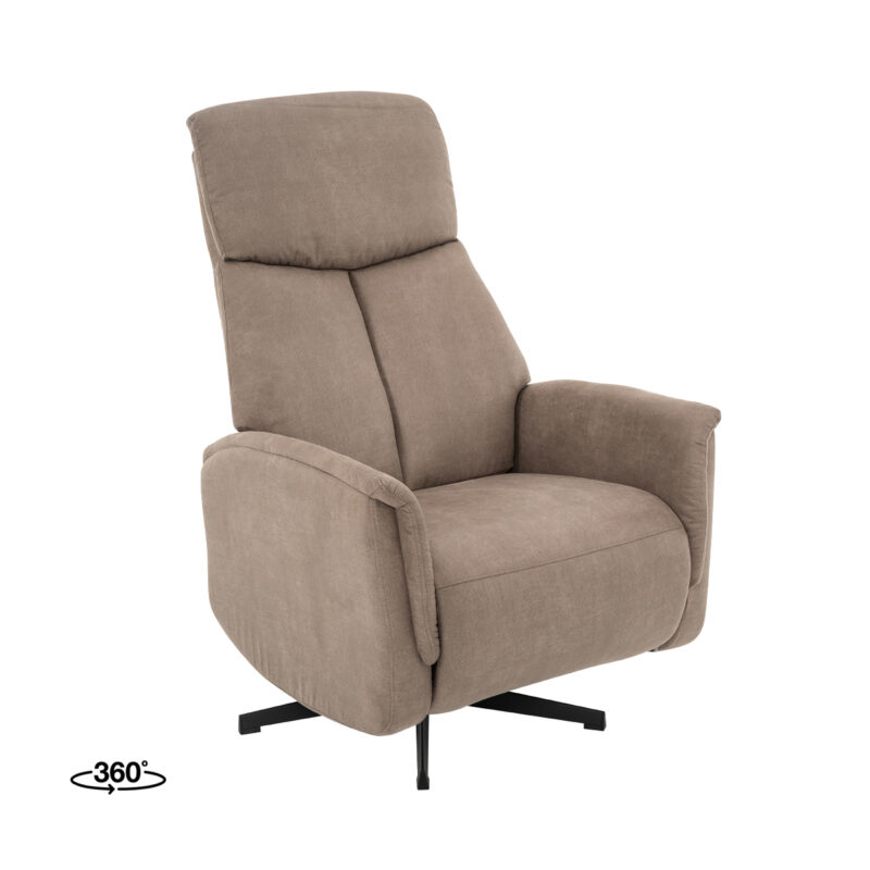 LABEL51 Fauteuil Helsinki - Taupe - Micro Suede - Manueel Verstelbaar