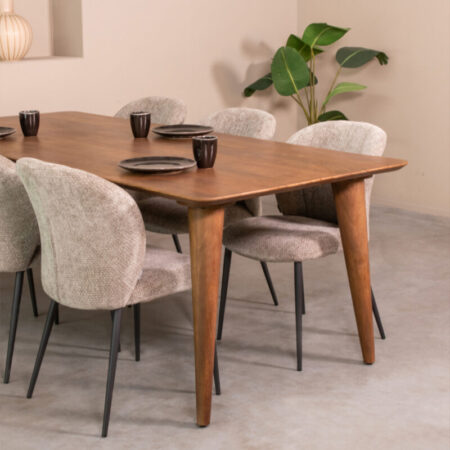 LABEL51 Eetkamertafel Fly - Nature Smooth - Mangohout - 250 cm