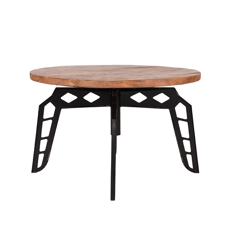 LABEL51 Salontafel Pebble - Rough - Mangohout - 80 cm - Rond