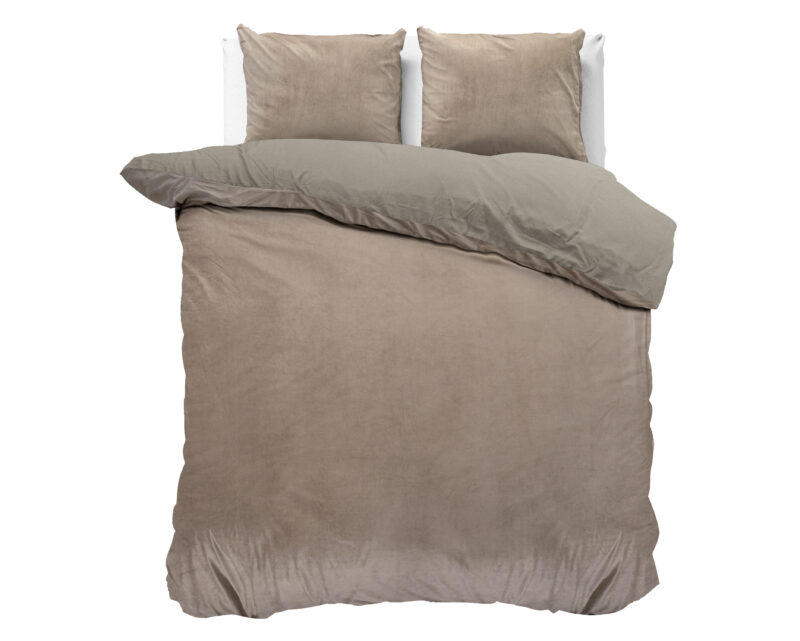 Sleeptime Velvet Uni Dekbedovertrek Taupe 240 x 220 cm